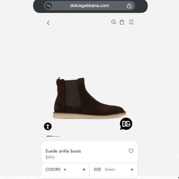 Dolce & Gabbana Suede Ankle Chukka Boots Brown UK 9 US 10 - New $995 - Picture 8 of 8